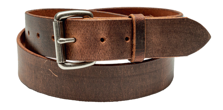 Distressed Leather, Plain Belt w/ Roller Buckle