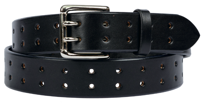Double Prong, Bridle Leather, Stitched Belt w/ Roller Buckle