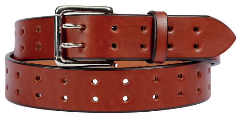 Double Prong, Bridle Leather, Stitched Belt w/ Roller Buckle