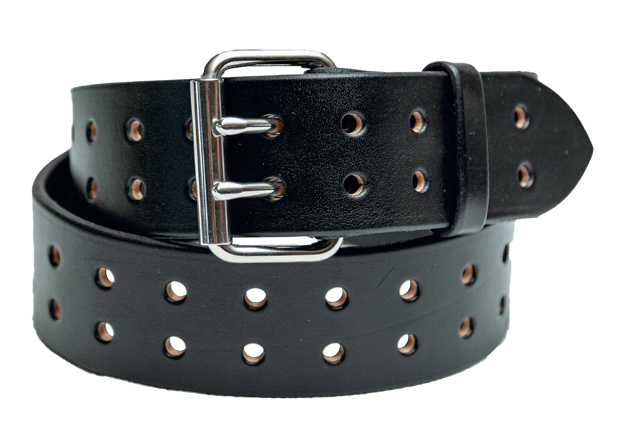 Double Prong, Bridle Leather, Stitched Belt w/ Roller Buckle
